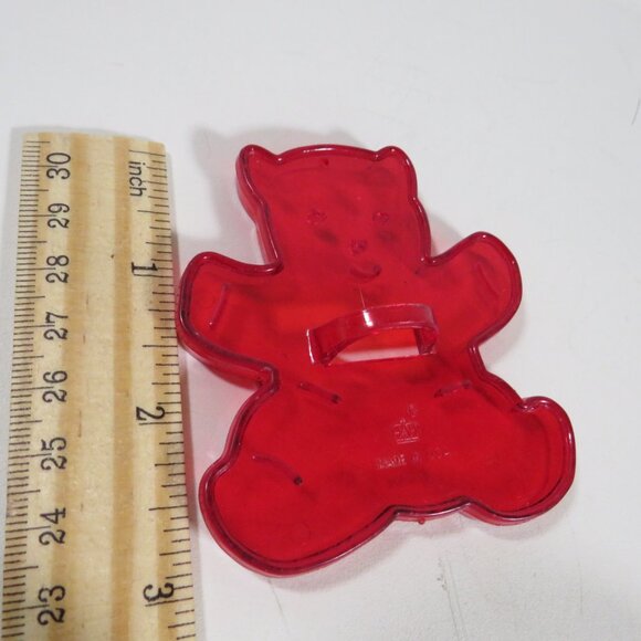 "HRM" Vintage Design Red Plastic Cookie Cutter - Cuddly Teddy Bear - Picture 3 of 7